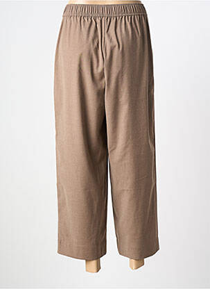 Pantalon large tissage popeline taille normale marron FRAU femme