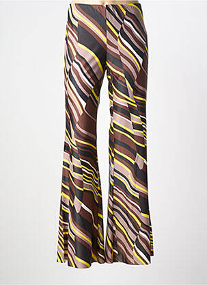 Pantalon large tissage popeline taille normale marron MALIPARMI femme