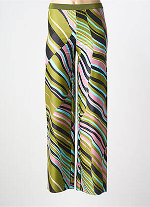 Pantalon large tissage popeline taille normale vert MALIPARMI femme