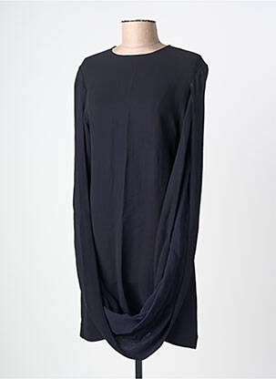 Robe courte fermeture zippée au dos manches longues noir SEMICOUTURE femme