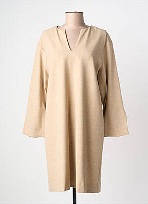 Robe mi-longue manches longues manches longues beige BY MALENE BIRGER femme