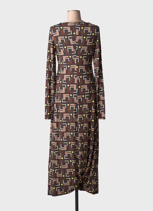 Robe longue manches longues manches longues marron MALIPARMI femme