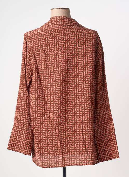 Blouse imprimé fantaisie manches longues marron ATTIC AND BARN femme