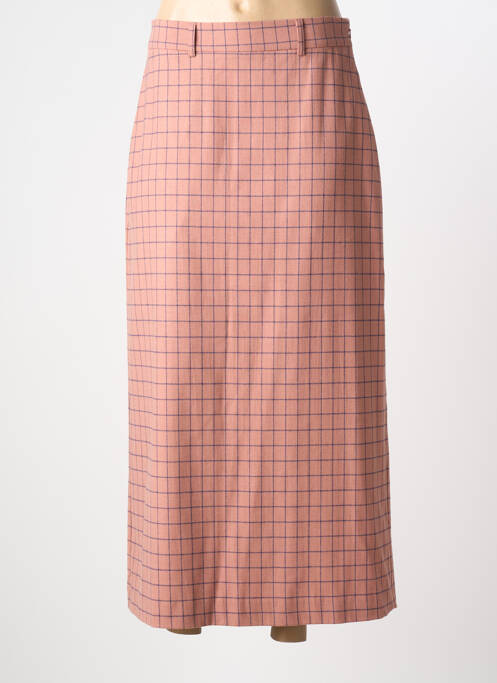 Jupe longue coupe droite rose NIU femme