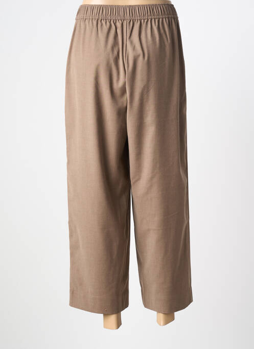 Pantalon large tissage popeline taille normale marron FRAU femme