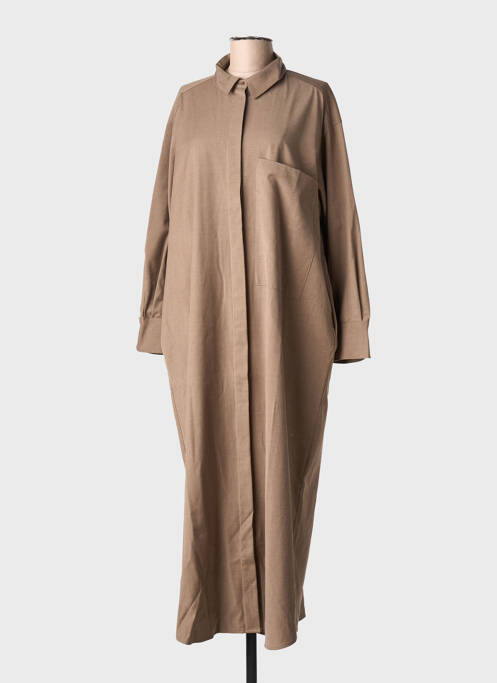 Robe longue manches longues manches longues marron FRAU femme