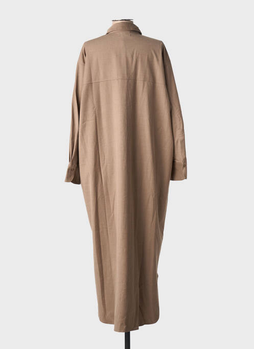 Robe longue manches longues manches longues marron FRAU femme