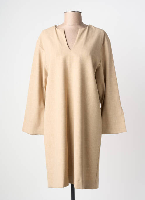Robe mi-longue manches longues manches longues beige BY MALENE BIRGER femme