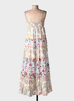 Robe longue manches bretelles ajustables fines bretelles blanc PLACE DU SOLEIL femme