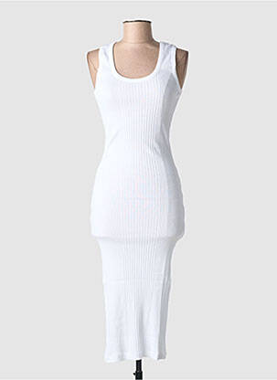 Robe mi-longue sans manche sans manche blanc LA PETITE FRANCAISE femme