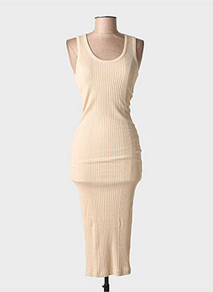 Robe mi-longue sans manche sans manche beige LA PETITE FRANCAISE femme