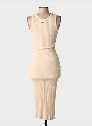 Robe mi-longue sans manche sans manche beige LA PETITE FRANCAISE femme