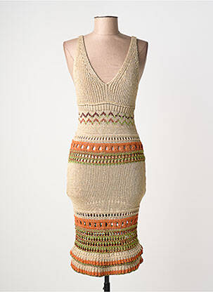 Robe mi-longue sans manche sans manche beige PHO FIRENZE femme
