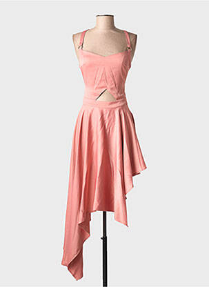 Robe mi-longue coupe fluide sans manche rose MAISON MONZERIAN femme