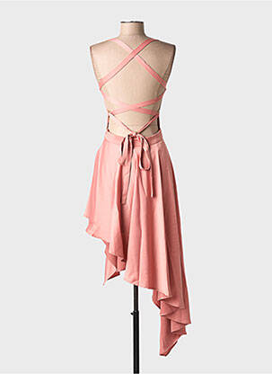 Robe mi-longue coupe fluide sans manche rose MAISON MONZERIAN femme