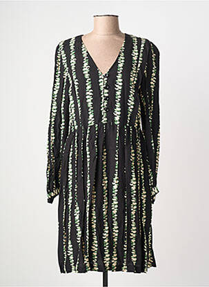 Robe mi-longue coupe fluide manches longues noir LA PETITE FRANCAISE femme