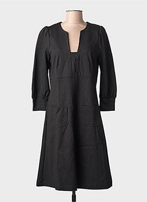 Robe mi-longue manches longues manches longues noir SUMMUM femme