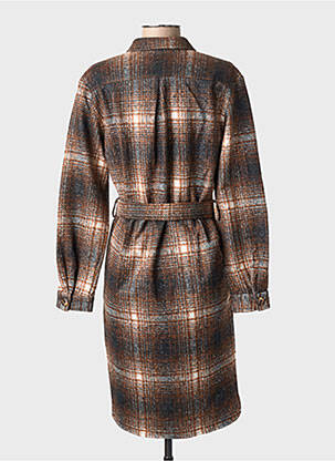 Robe mi-longue manches longues manches longues marron LA PETITE FRANCAISE femme
