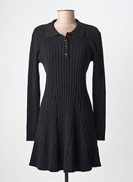Robe mi-longue manches longues manches longues noir DIXIE femme