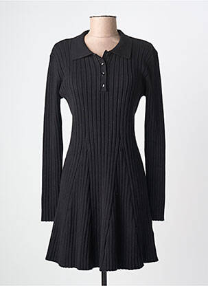 Robe mi-longue manches longues manches longues noir DIXIE femme