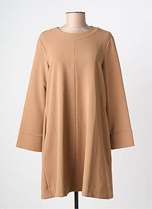 Robe mi-longue manches longues manches longues beige DIXIE femme
