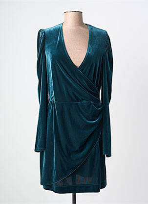 Robe mi-longue manches longues manches longues bleu JANE WOOD femme