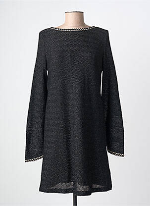 Robe mi-longue coupe fluide manches longues noir PHO FIRENZE femme