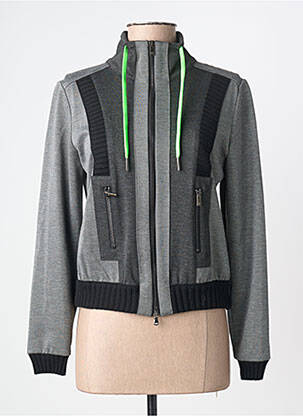 Veste casual resserrée sur le bas gris TRICOT CHIC homme