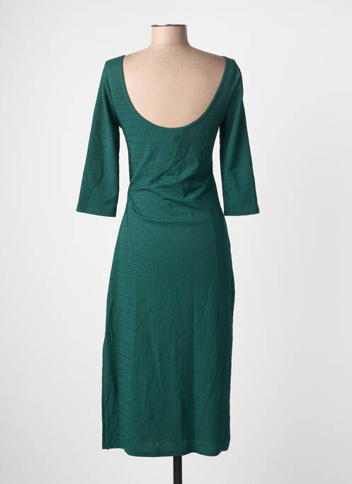 Robe mi-longue manches longues manches longues vert OPPULENCE femme