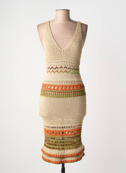 Robe mi-longue sans manche sans manche beige PHO FIRENZE femme