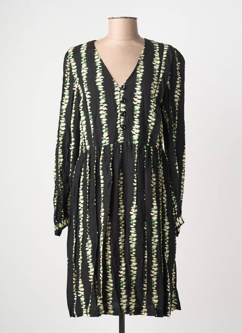 Robe mi-longue coupe fluide manches longues noir LA PETITE FRANCAISE femme