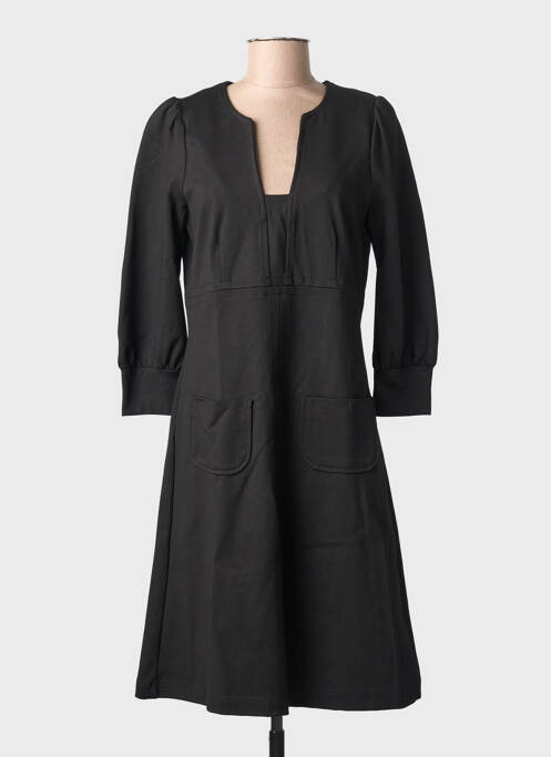 Robe mi-longue manches longues manches longues noir SUMMUM femme