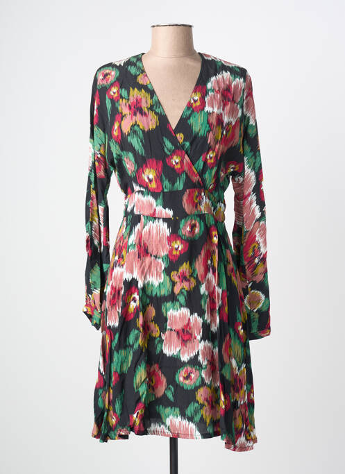 Robe mi-longue coupe fluide manches longues noir LA PETITE FRANCAISE femme
