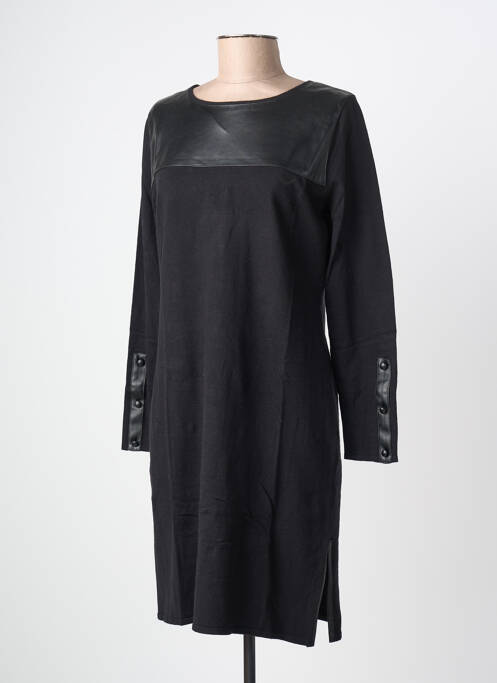 Robe mi-longue manches longues manches longues noir ODEMAI femme
