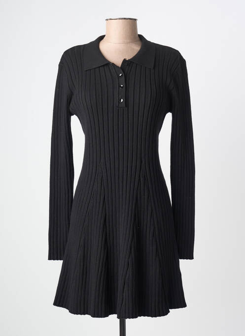Robe mi-longue manches longues manches longues noir DIXIE femme