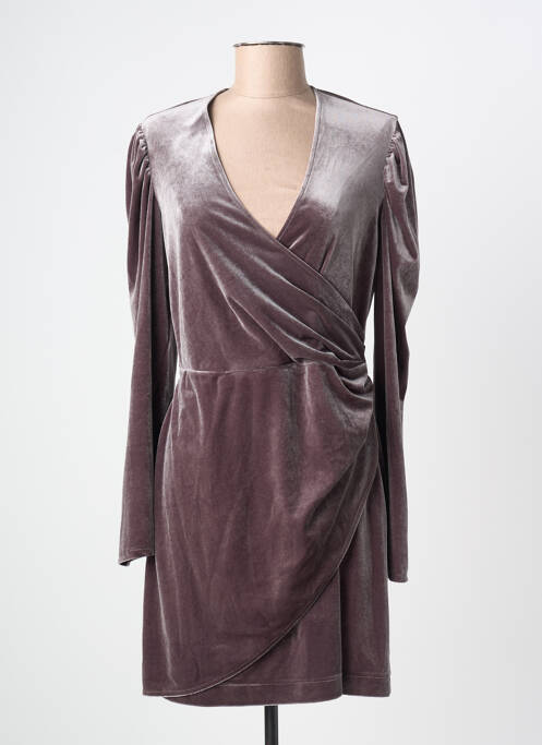 Robe mi-longue manches longues manches longues gris JANE WOOD femme