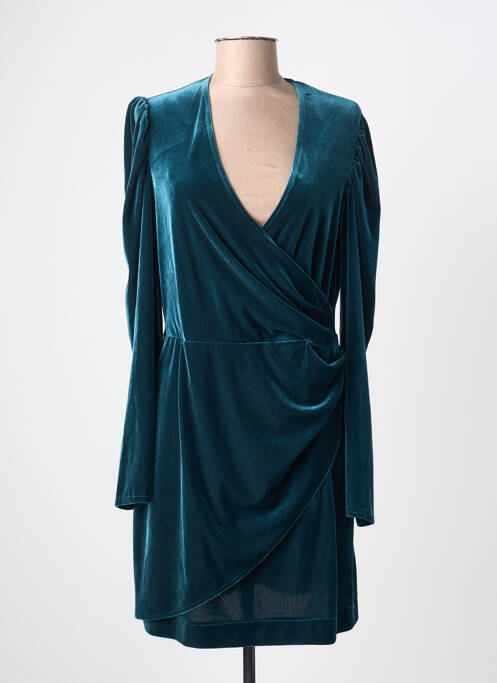 Robe mi-longue manches longues manches longues bleu JANE WOOD femme
