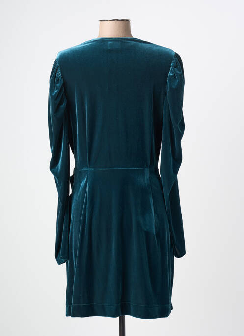 Robe mi-longue manches longues manches longues bleu JANE WOOD femme
