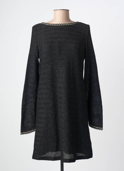 Robe mi-longue coupe fluide manches longues noir PHO FIRENZE femme