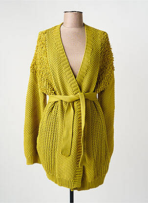 Gilet manches longues coupe cintrée vert BELAIR femme