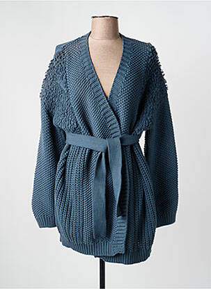 Gilet manches longues coupe cintrée bleu BELAIR femme
