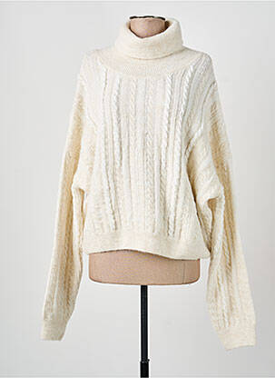 Pull coupe droite manches longues blanc EST'SEVEN femme