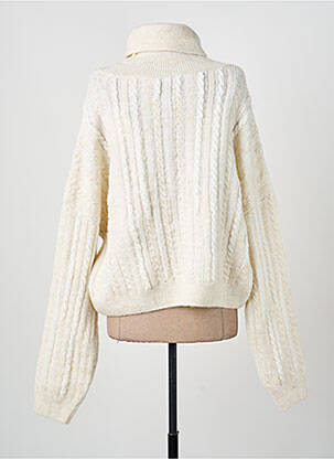 Pull coupe droite manches longues blanc EST'SEVEN femme