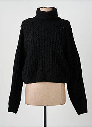 Pull coupe droite manches longues noir EST'SEVEN femme