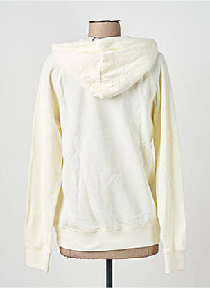 Sweat-shirt à capuche sérigraphie floquée manches longues blanc LA PETITE FRANCAISE femme