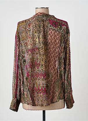 Chemisier tissage crêpe manches longues violet BELAIR femme