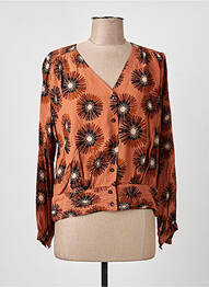 Chemisier coupe cintrée manches longues orange LA PETITE FRANCAISE femme
