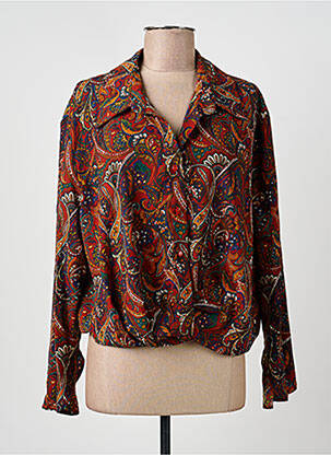 Chemisier imprimé fantaisie manches longues marron BELAIR femme