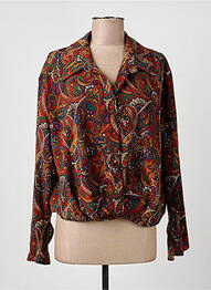 Chemisier imprimé fantaisie manches longues marron BELAIR femme