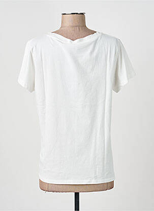 T-shirt sérigraphie floquée manches courtes blanc NINE TEES femme